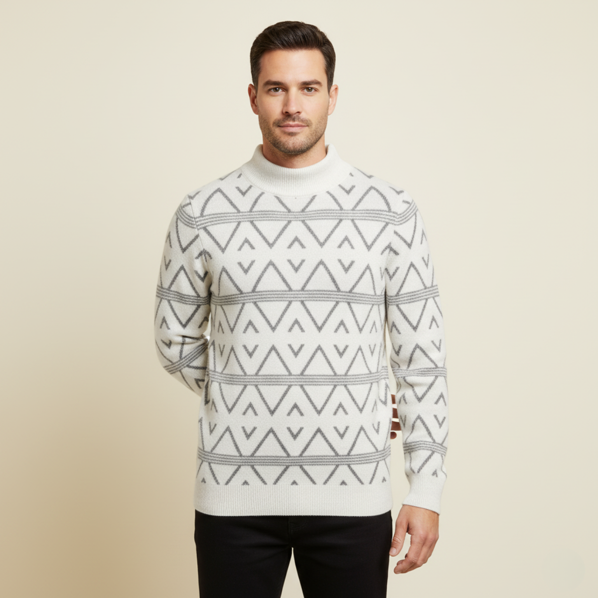 The Ortisei – Pull homme motif argyle en maille élégante