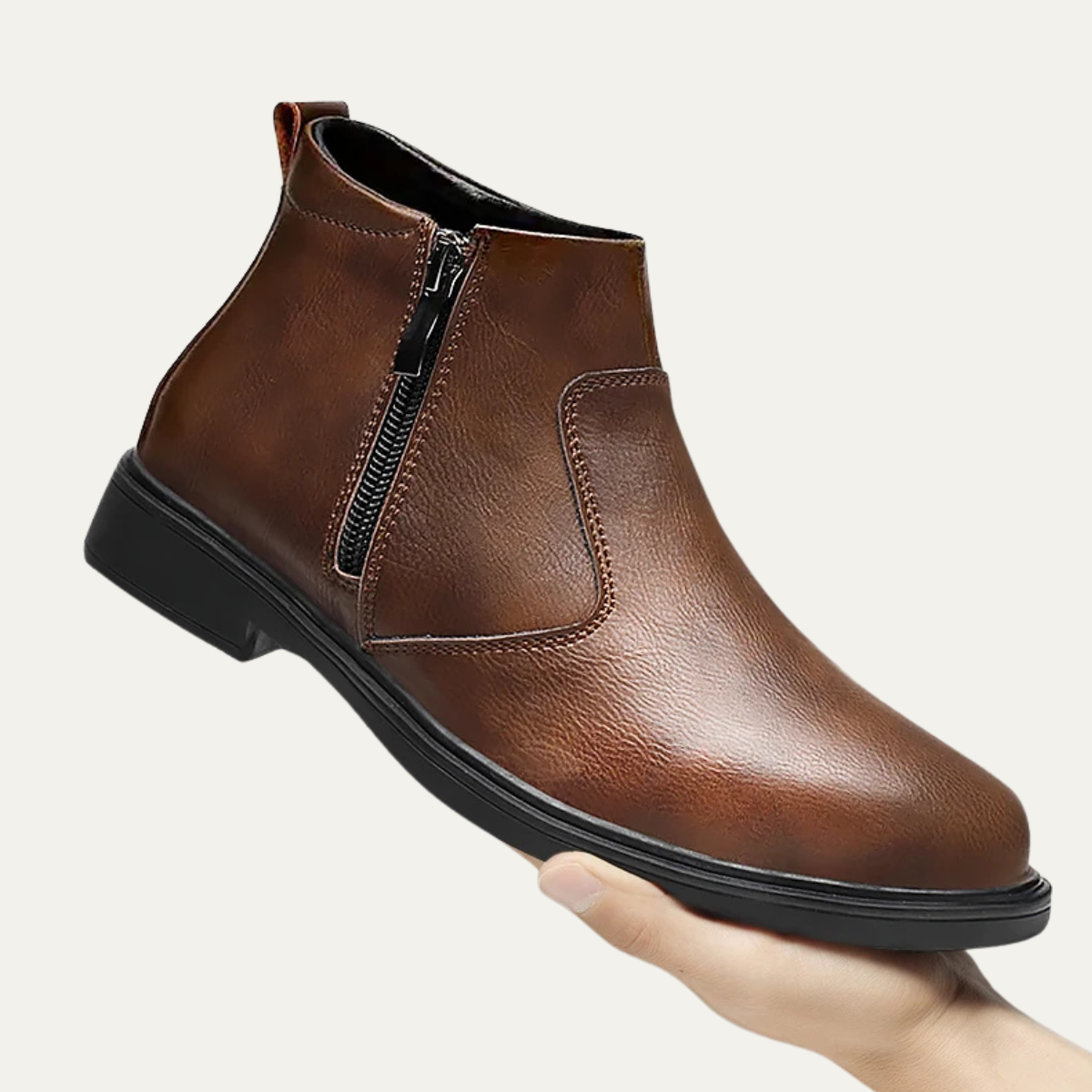 The Copperfield Bottines Décontractées en Cuir pour Homme avec Fermeture Éclair Latérale