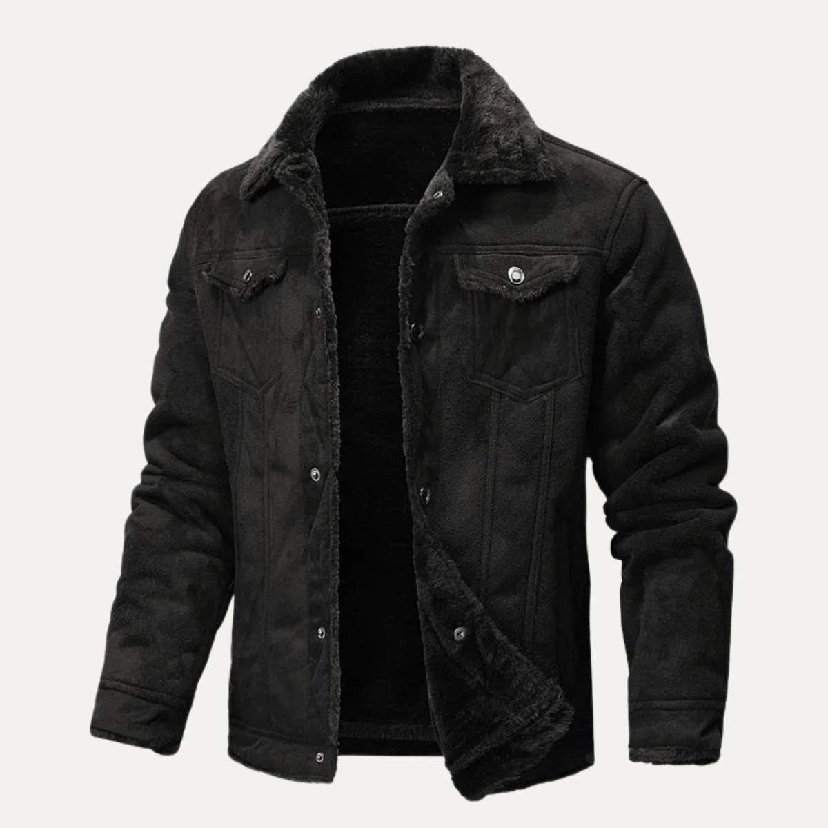 The Wrexham Veste en cuir vintage avec doublure en peau de mouton pour homme