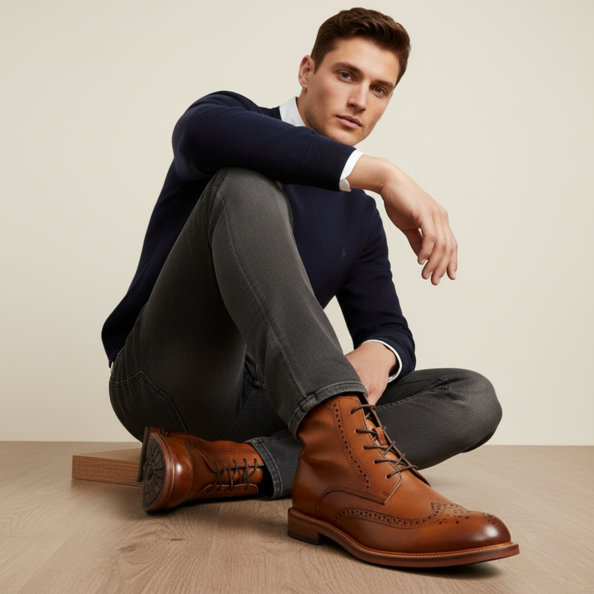 The St Davids - Bottes Casual en Cuir Retro pour Hommes
