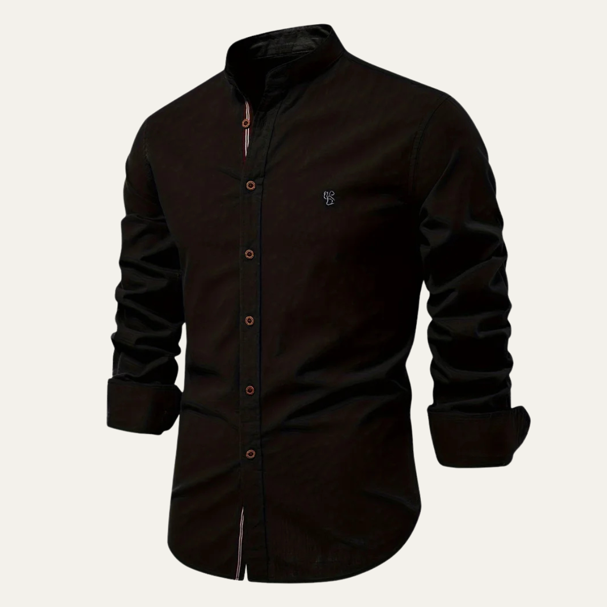 The Brookline - Chemise en Coton à Col Montant Slim Fit pour Hommes