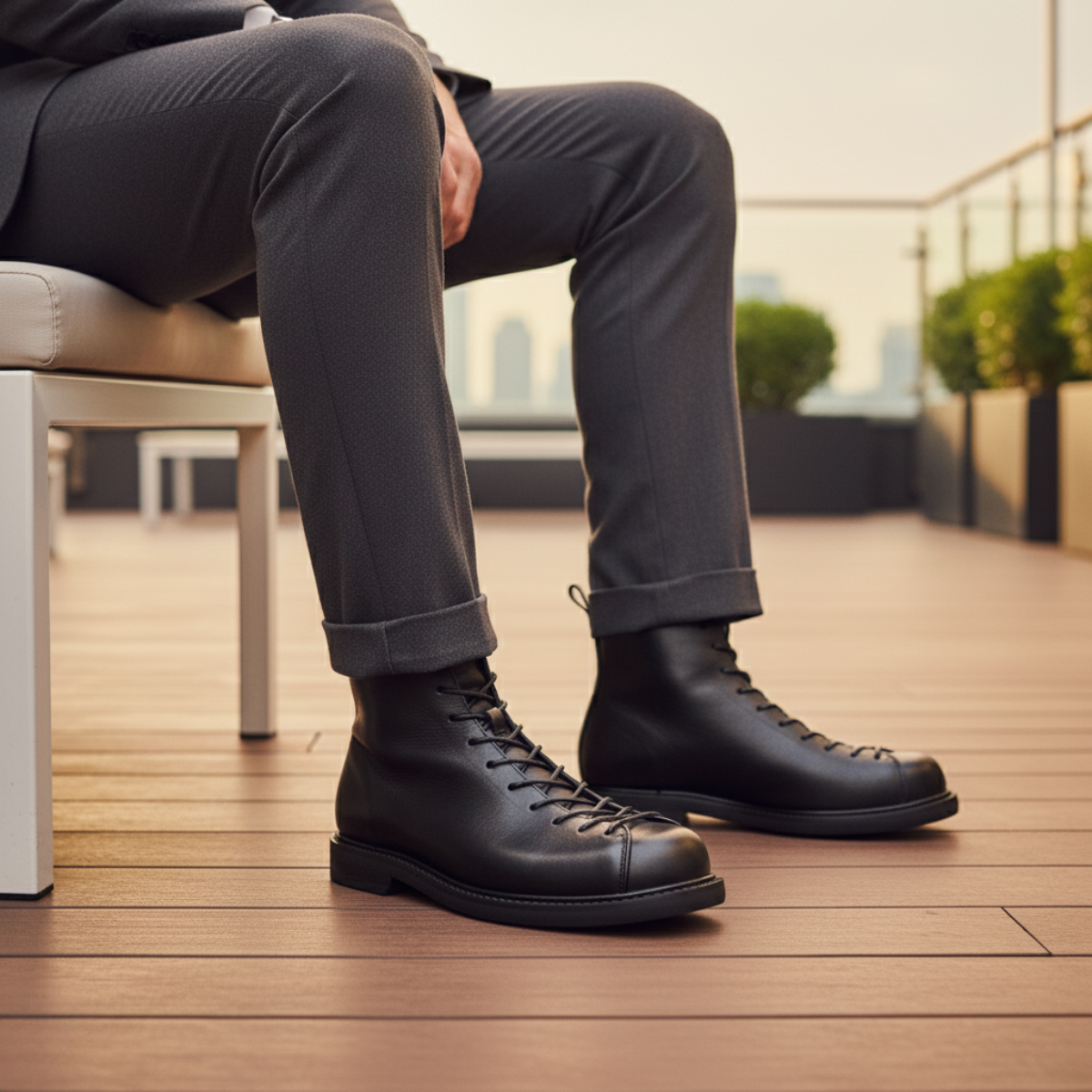 The Cranleigh Bottes en Cuir à Lacets pour Homme au Style Rustique et d’Extérieur