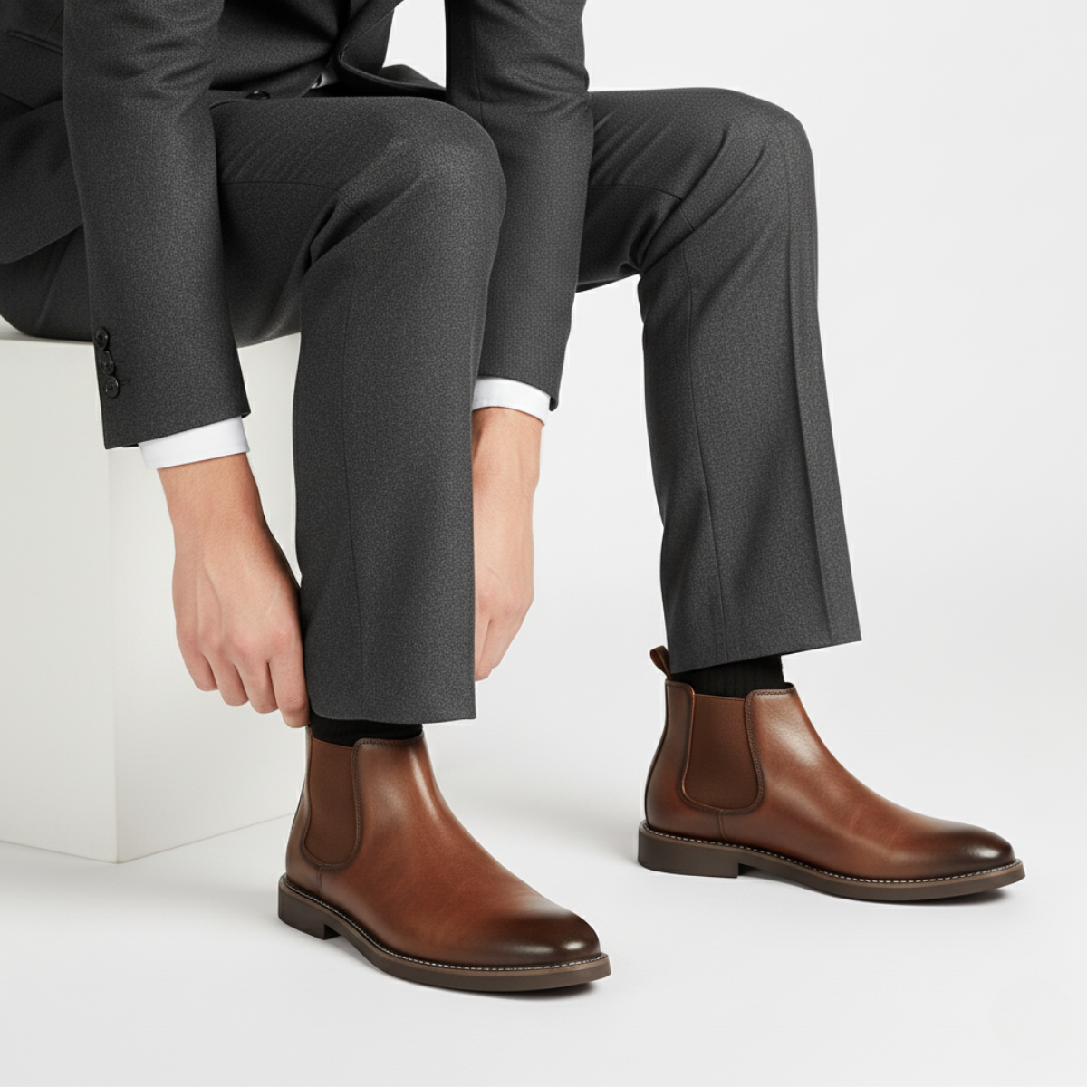 The Wrexham Bottines Chelsea Décontractées à Enfiler en Cuir pour Homme