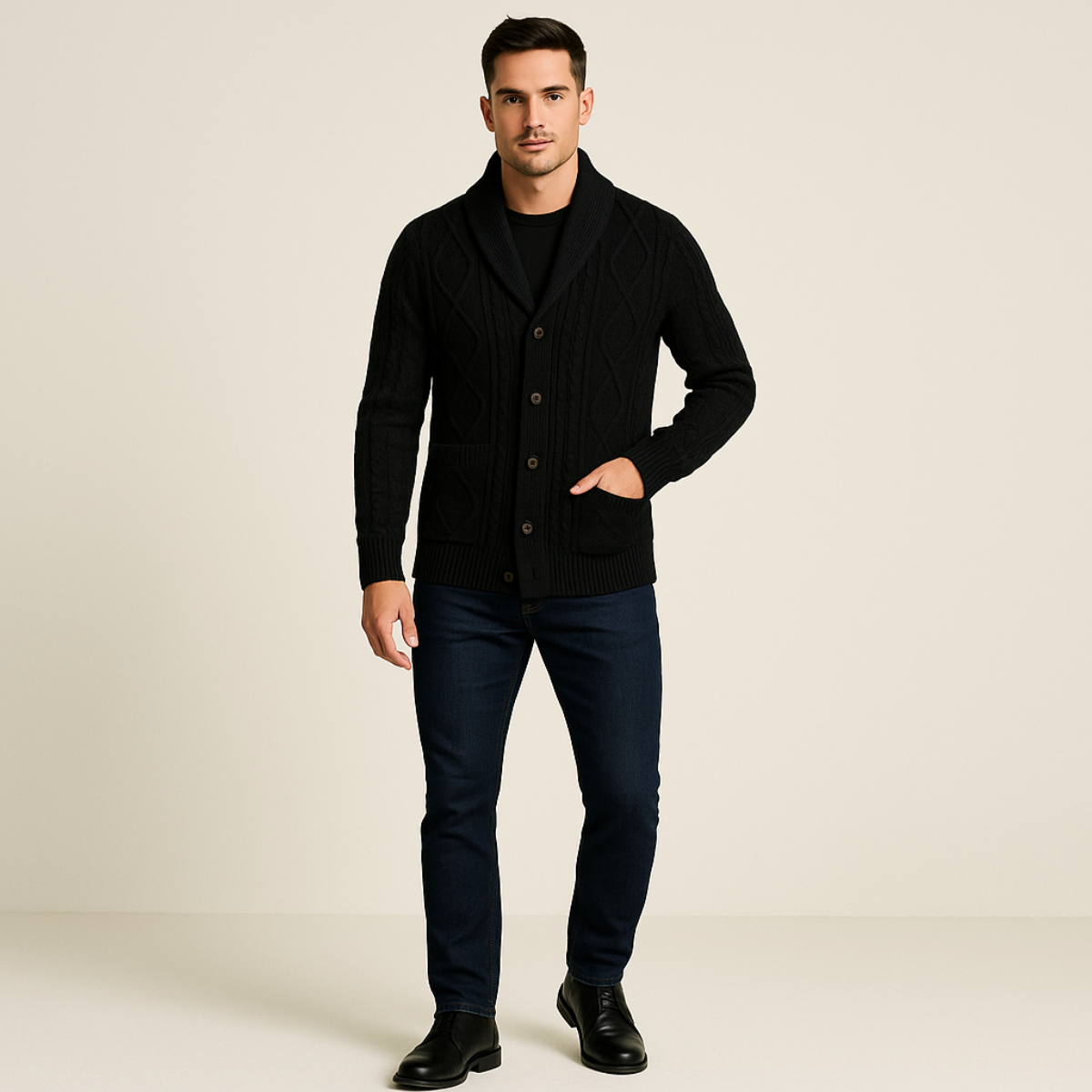 The Winchester - Cardigan 100% Cachemire pour Hommes