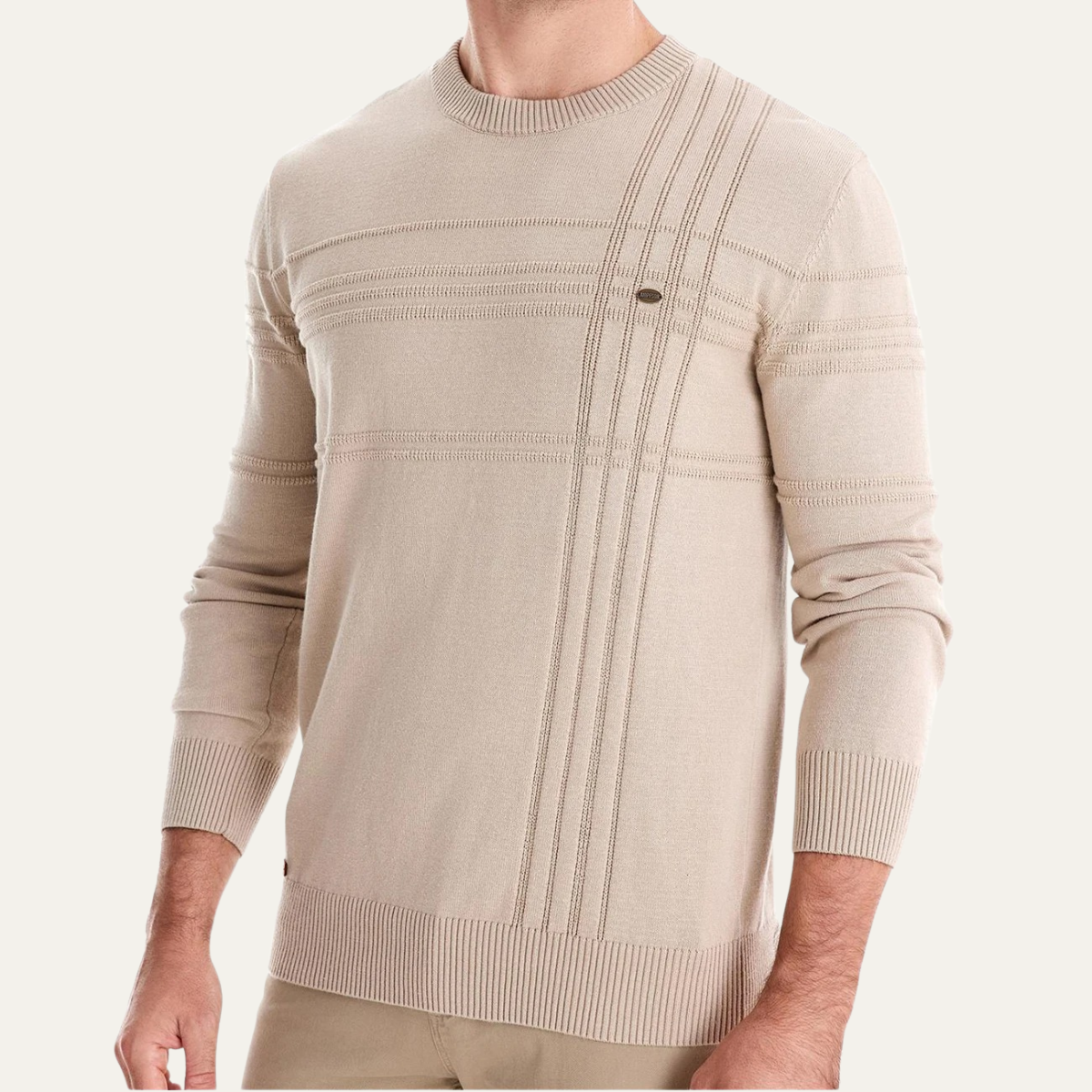 The Brighton - Pull Tricoté Classique à Col Rond pour Homme