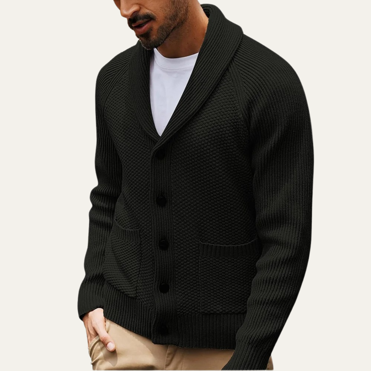 The Pembroke - Cardigan Tricoté à Col Châle pour Homme