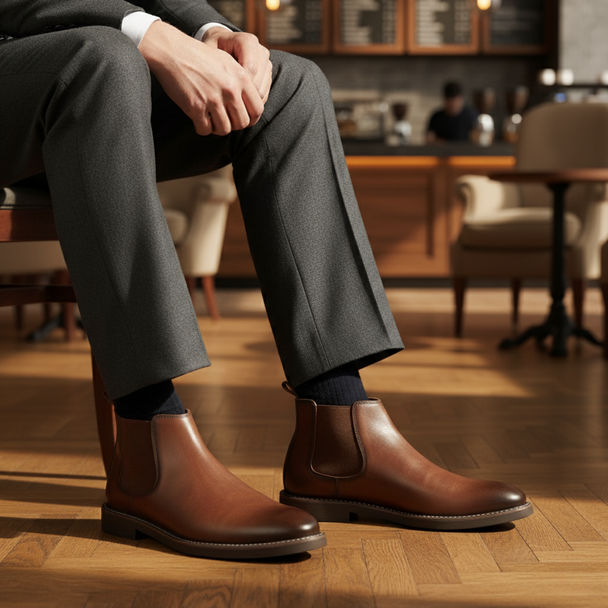 The Wrexham - Bottes Chelsea en Cuir Décontractées pour Hommes