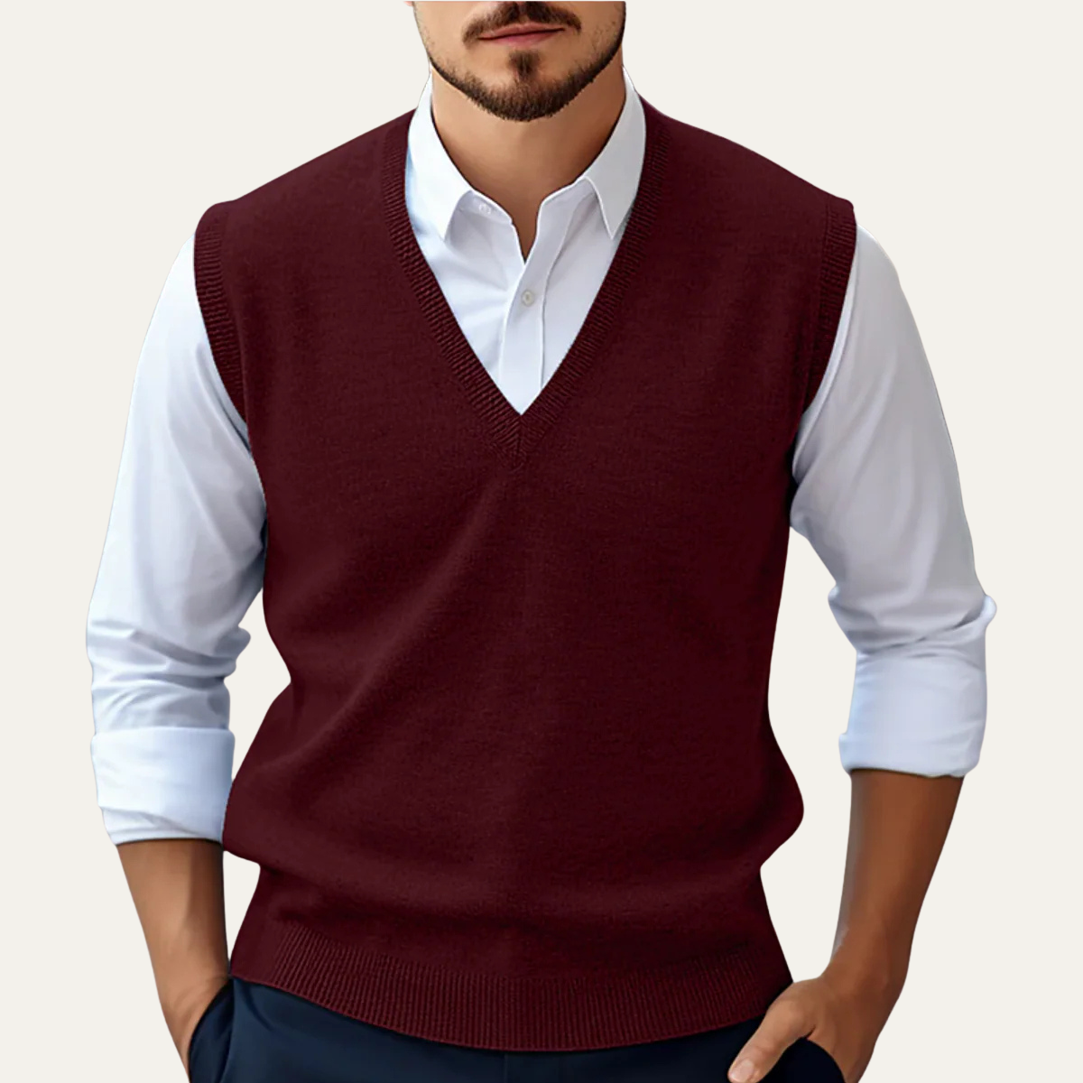 The Riverdale - Cardigan sans manches à col en V pour homme pour un look superposé
