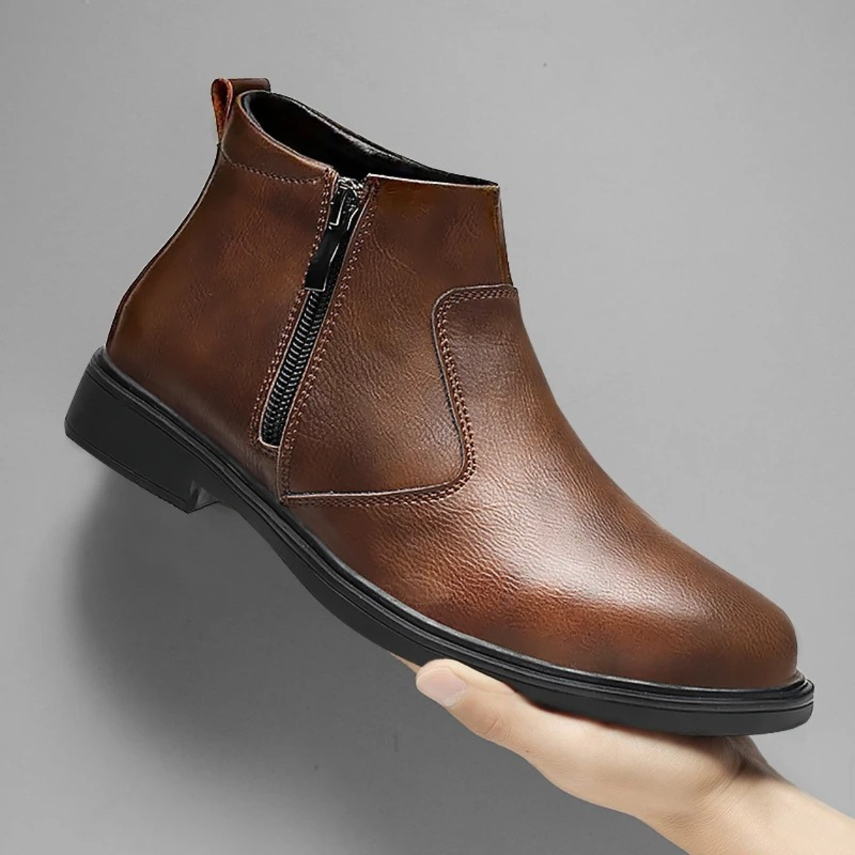 The Verona - Bottes Chelsea en Cuir pour Homme avec Zip Latéral