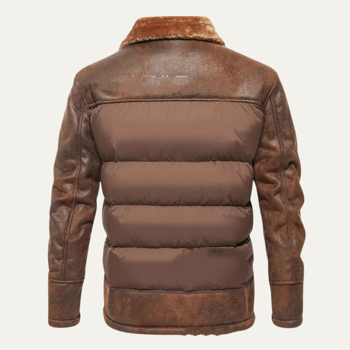 The Oakwell - Veste d'hiver matelassée pour homme avec devant en cuir synthétique