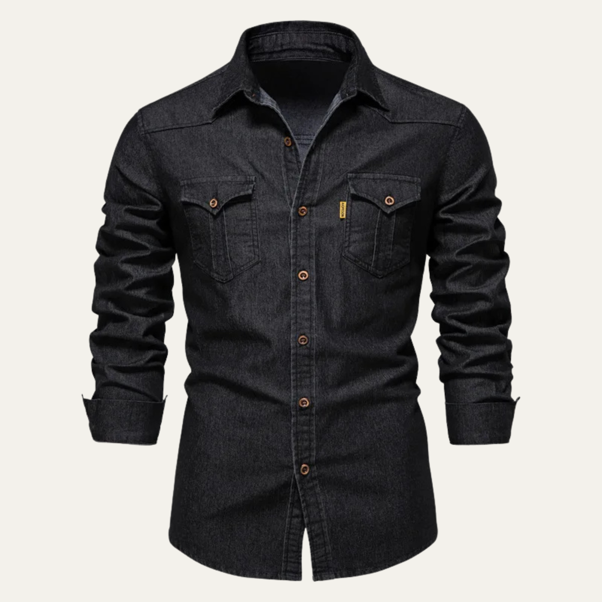 The Roseland - Chemise en Coton Slim Fit à Col Montant Tendance pour Homme