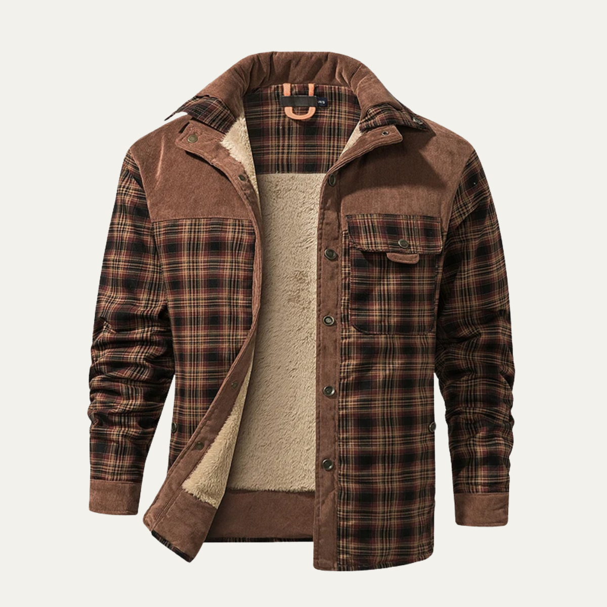 The Montefalco - Veste décontractée à carreaux en flanelle pour homme avec multiples poches