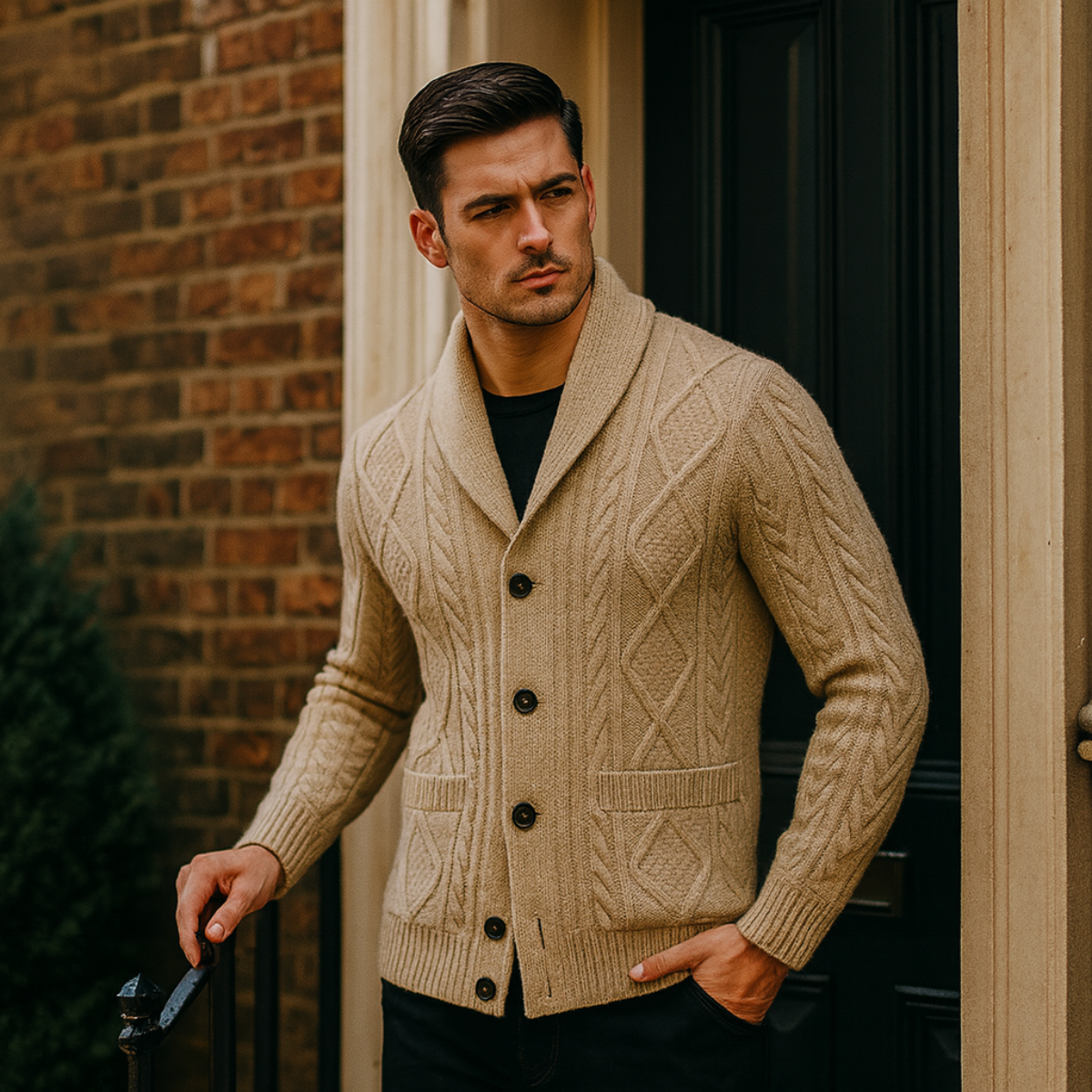 The Winchester - Cardigan 100% Cachemire pour Hommes