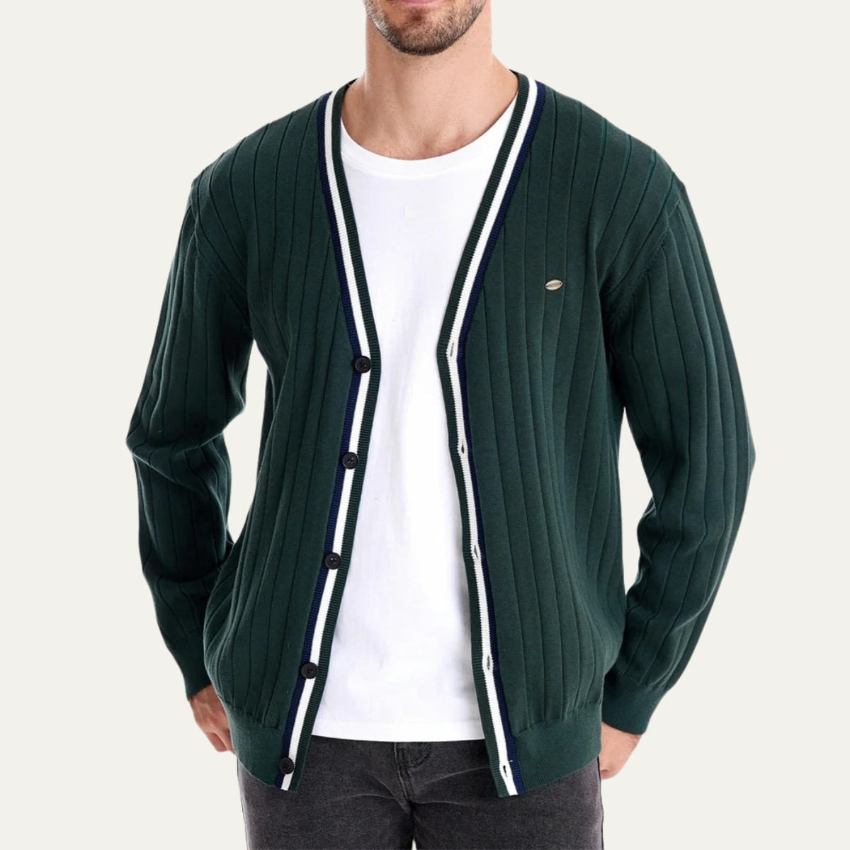 The Montecatini – Cardigan Boutonné Col V Homme