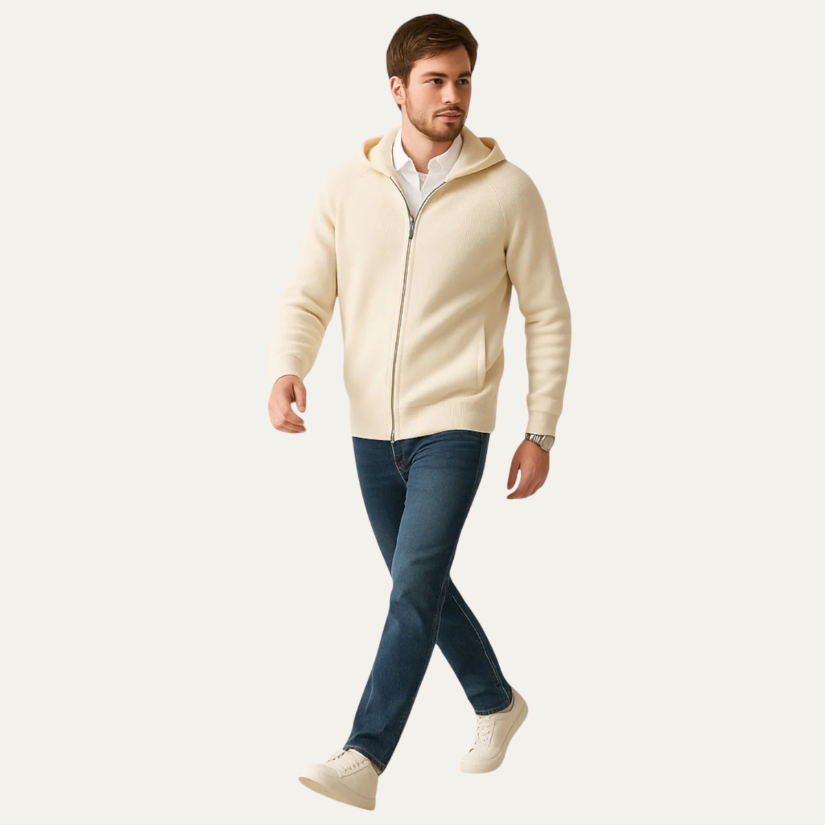 The Riva Garda - Pull Zippé en Laine Mérinos Luxe Doux pour Homme