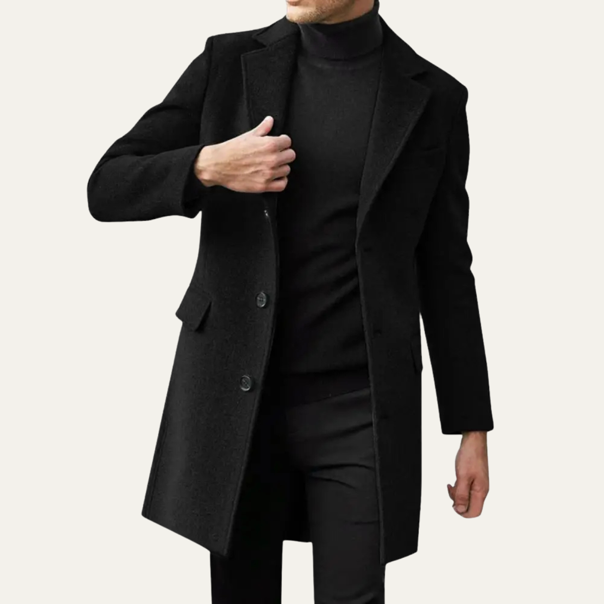 The Ravenswood - Manteau en Laine Mélangée à Simple Boutonnage pour Homme