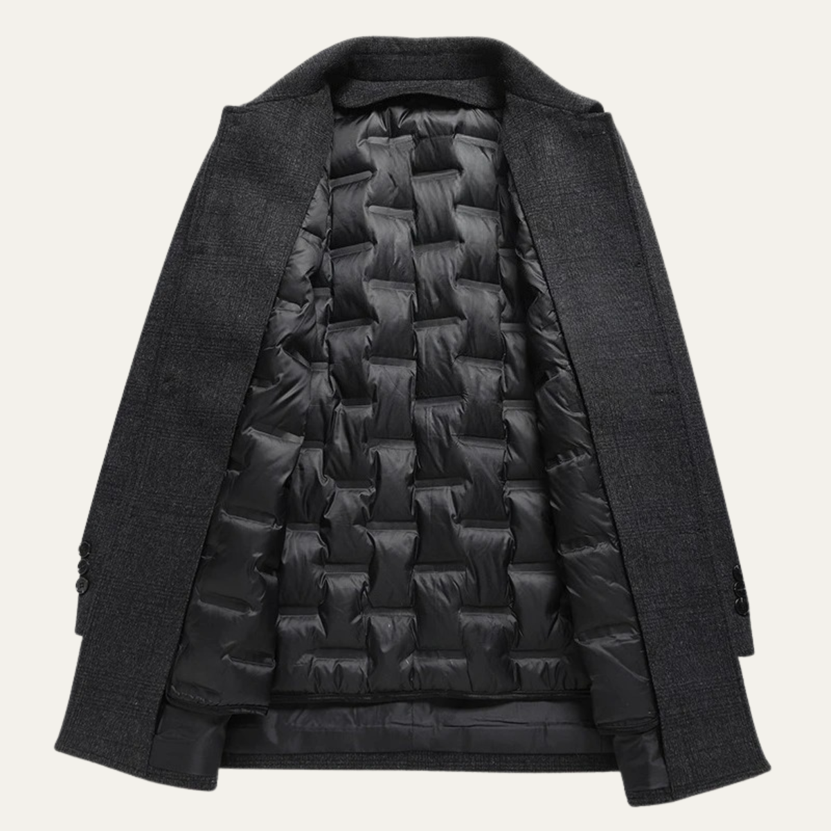 The Southgate - manteau trench en laine à carreaux mi-long pour hommes