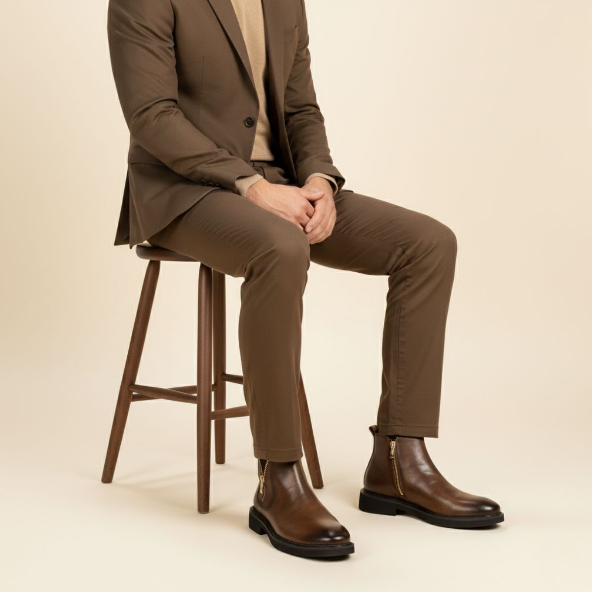 The Dulwich Bottines Classiques en Cuir pour Homme avec Fermeture Éclair Latérale