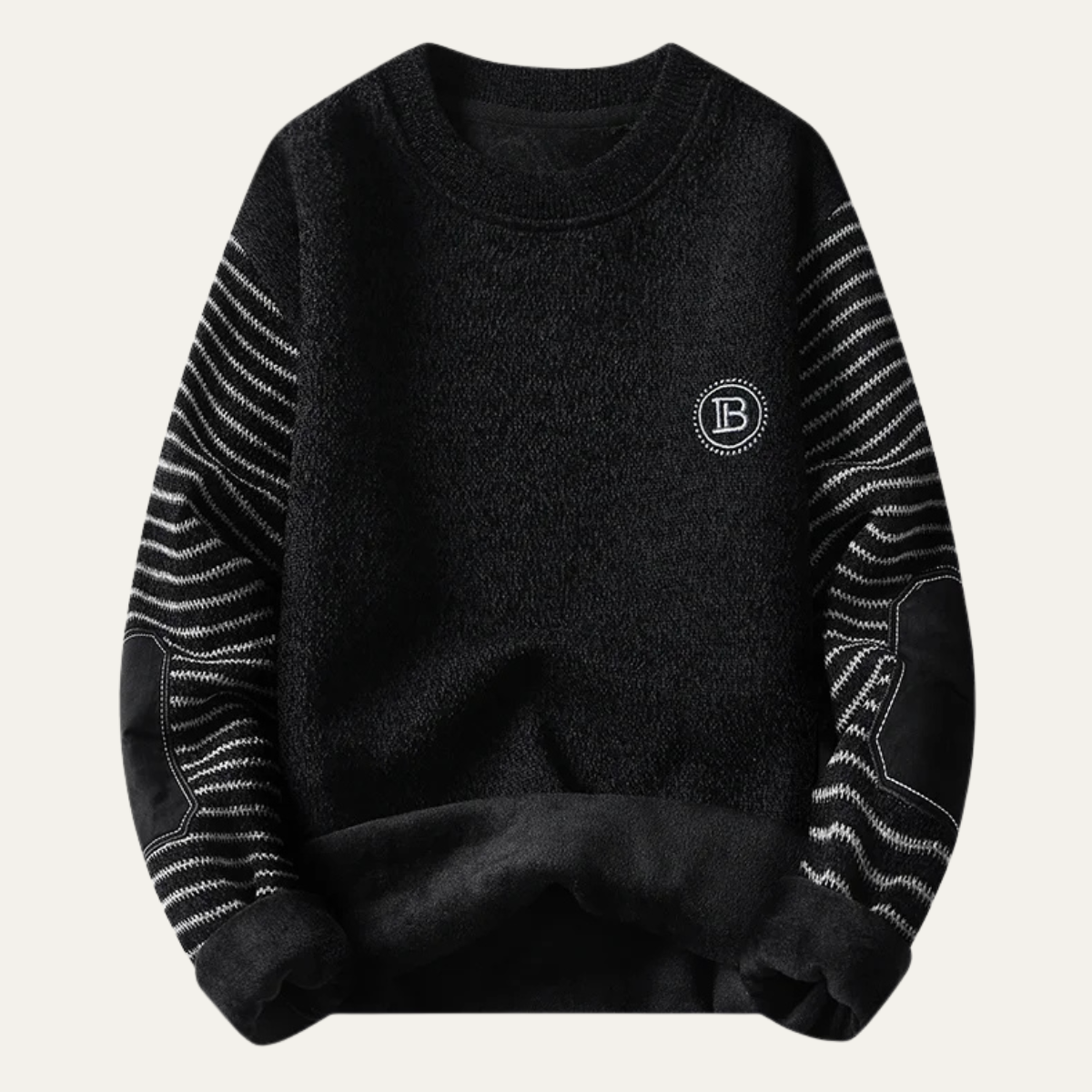 The Whitlock - Pull polaire d'hiver pour homme à manches rayées