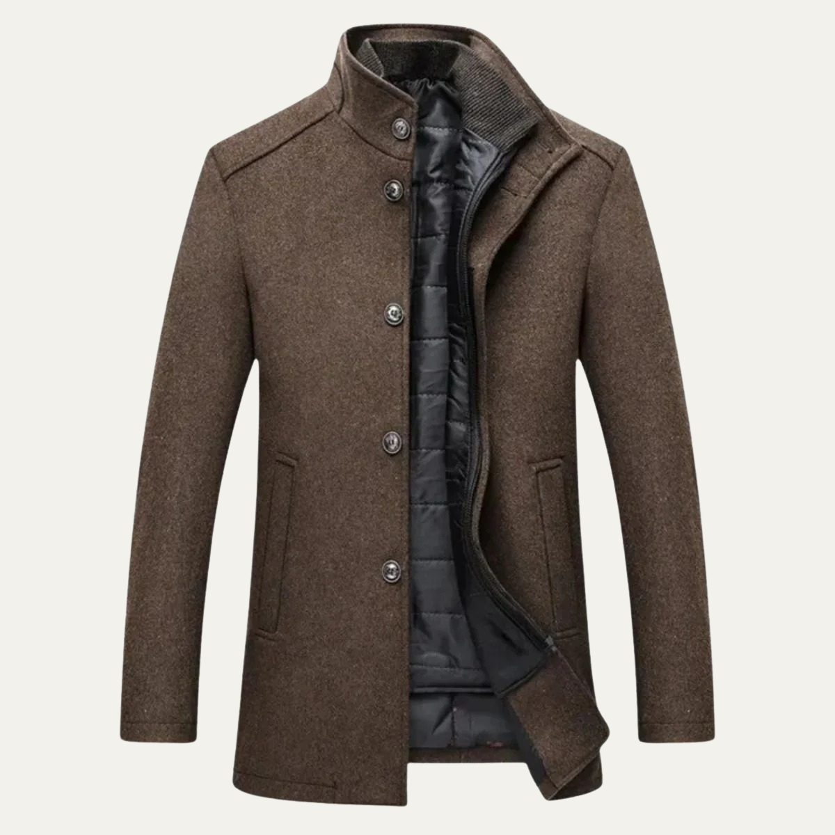 The Broadway - Manteau Trench Classique en Laine Mélangée pour Hommes