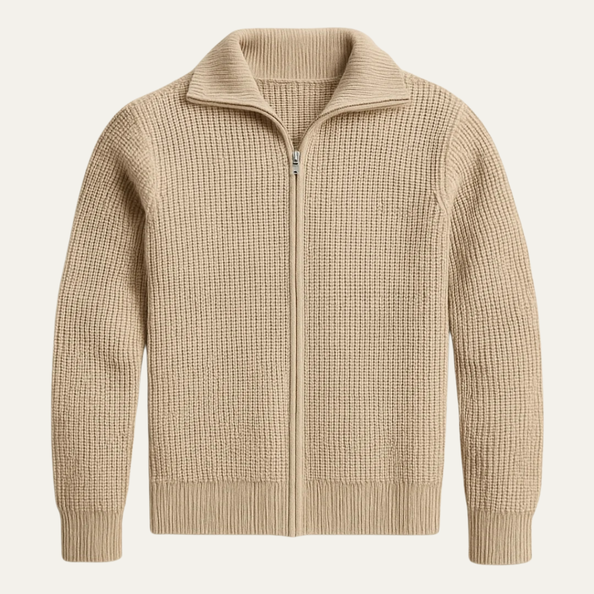 The Weymouth - Pull zippé intégral en maille épaisse pour homme