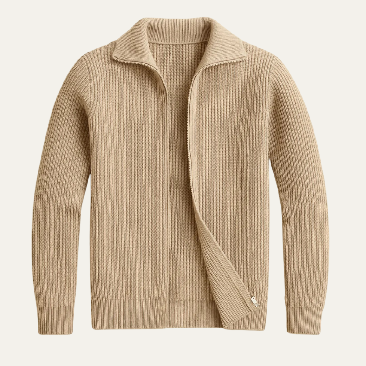 The Weymouth - Pull zippé intégral en maille épaisse pour homme