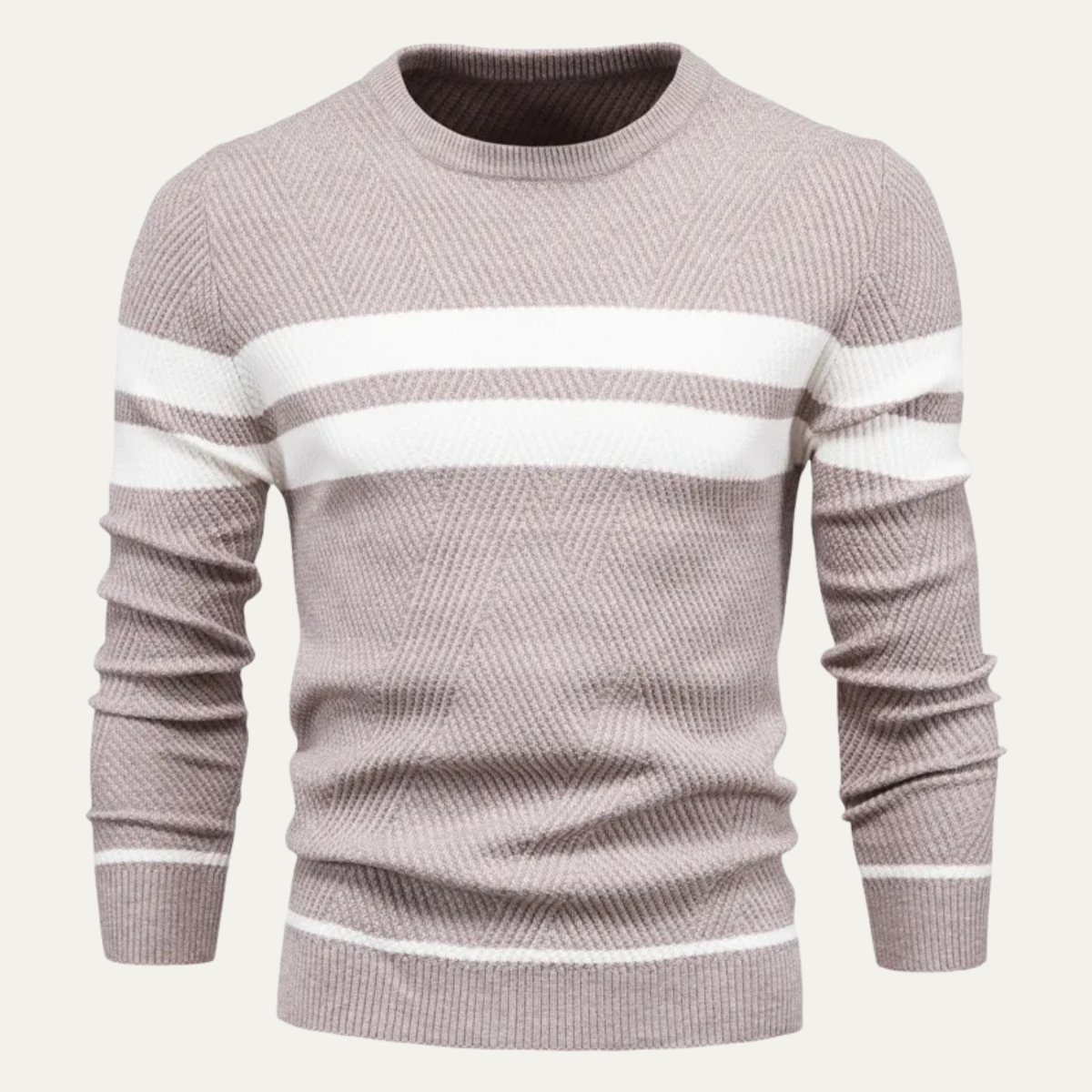 The Glamorgan – Pull homme rayé blanc casual chic