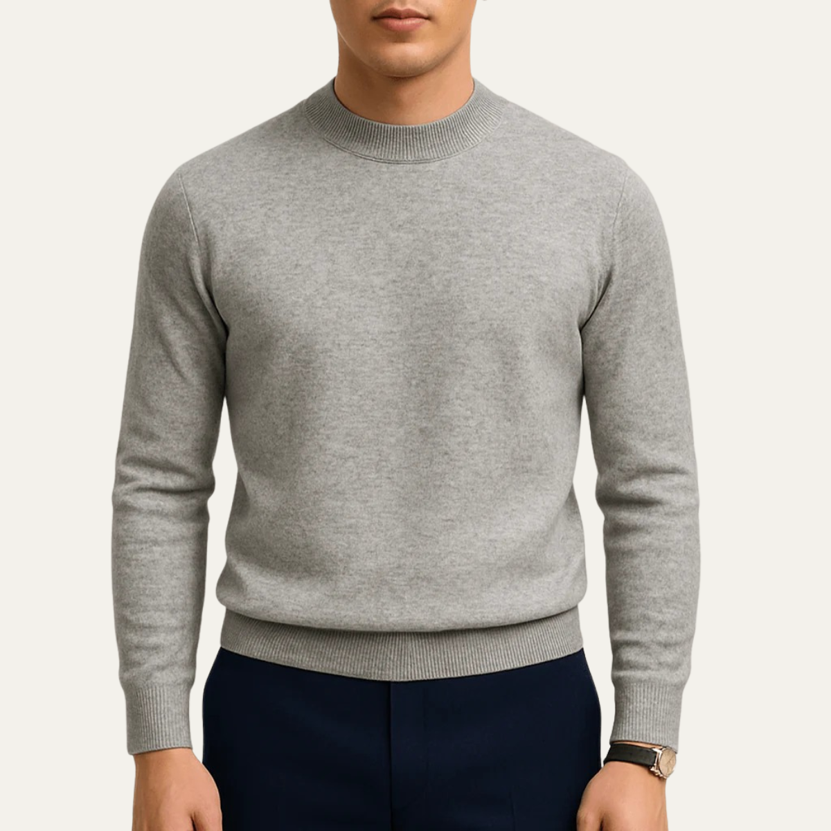 The Salcombe - Pull-over à col rond ajusté pour homme