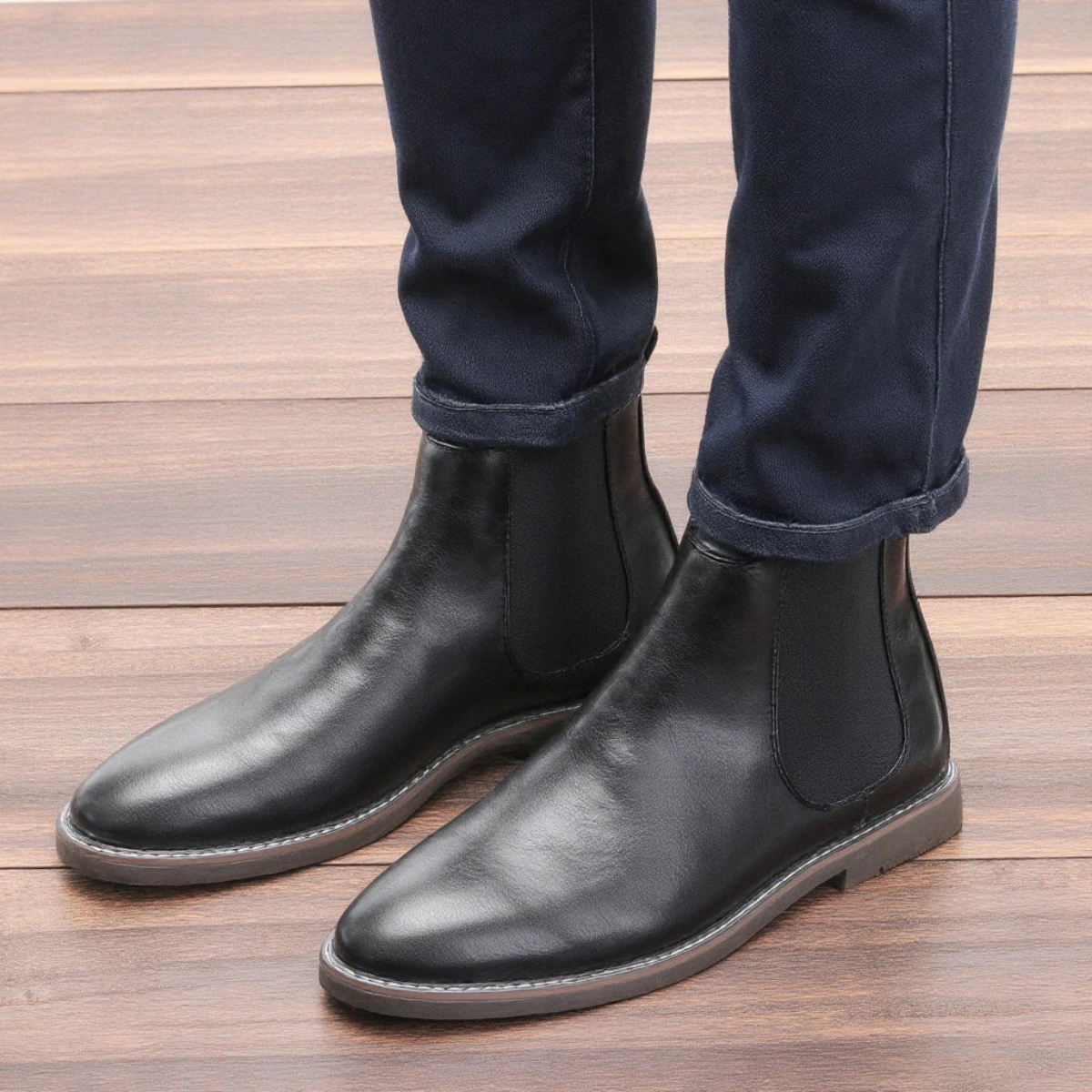 The Tavolara - Bottines Chelsea en Cuir Classiques pour Hommes