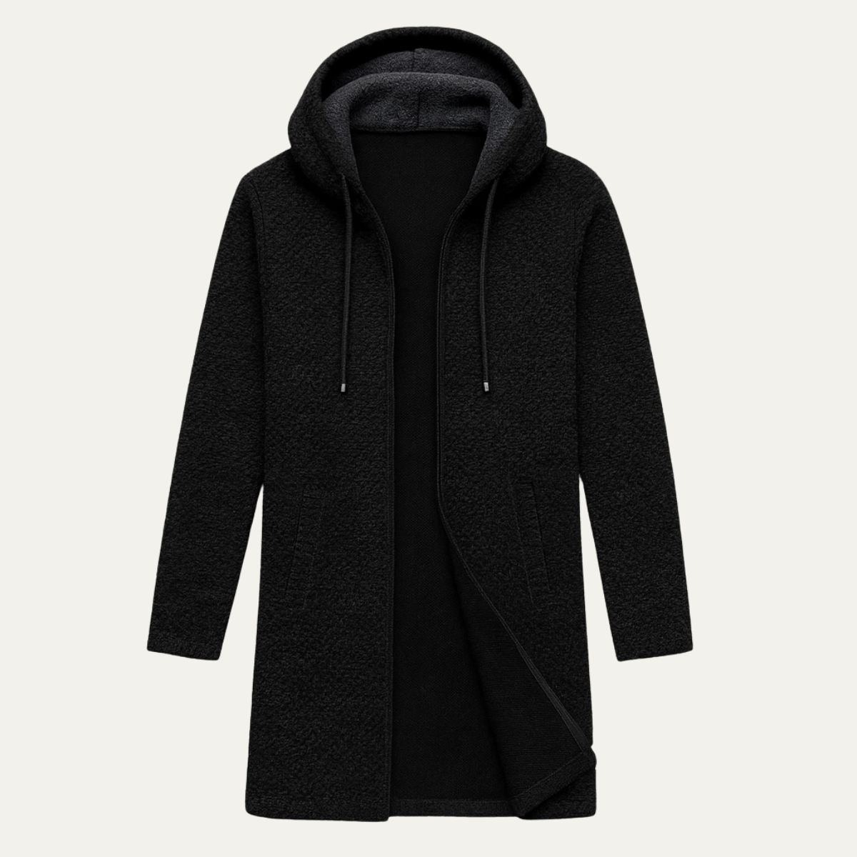 The Copenhagen - Manteau long décontracté à capuche en tricot pour homme