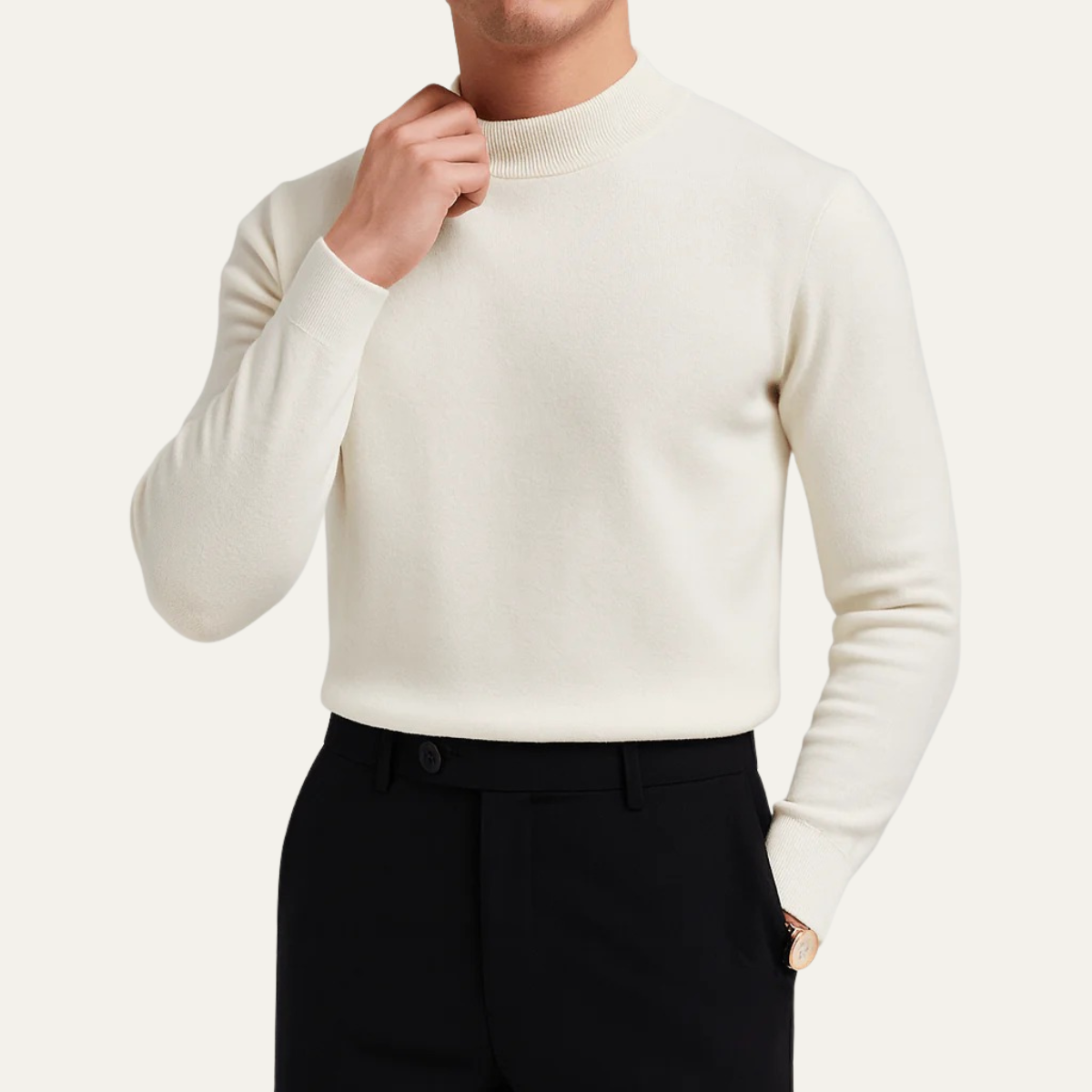 The Salcombe - Pull-over à col rond ajusté pour homme
