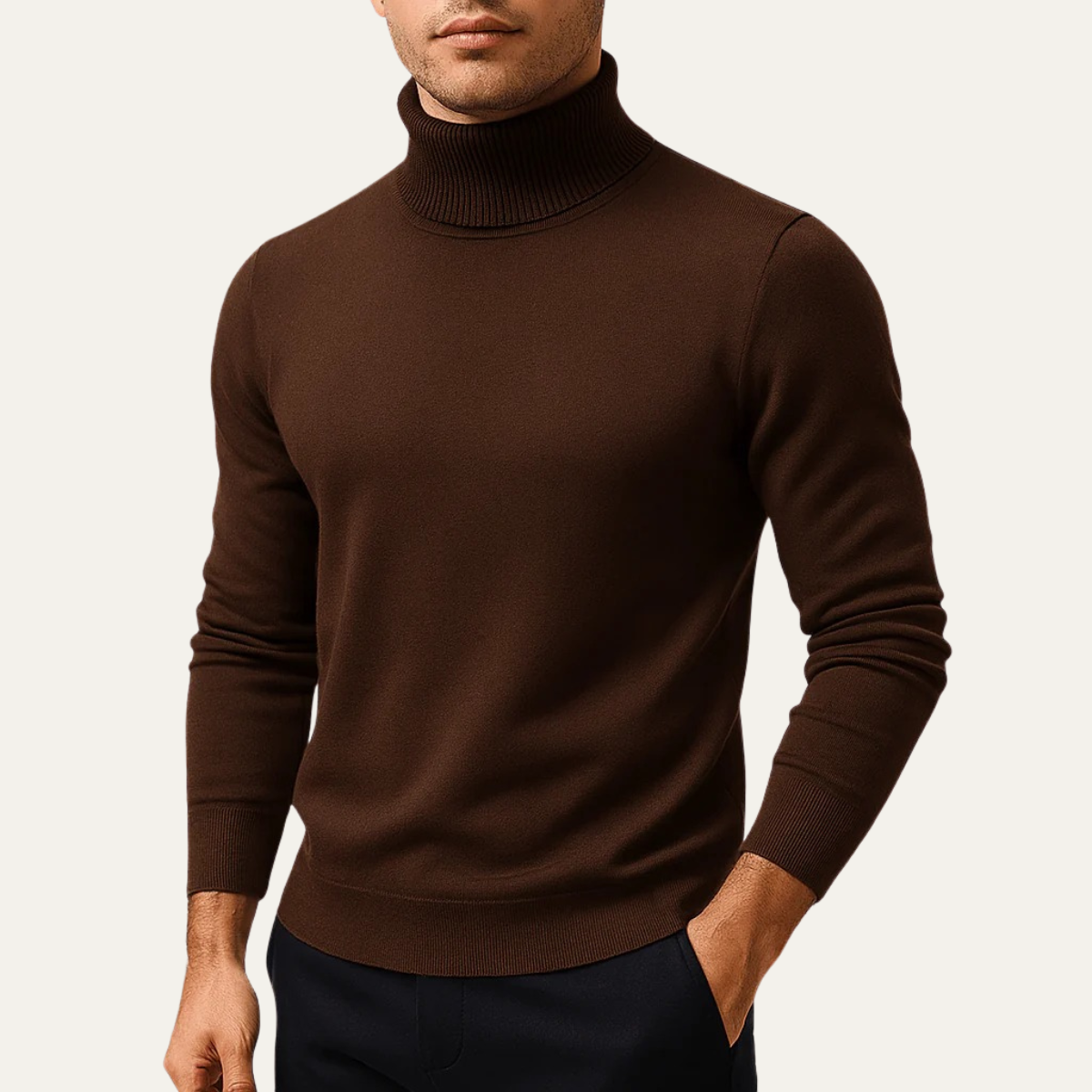 The Banbury - Pull à col roulé classique pour homme