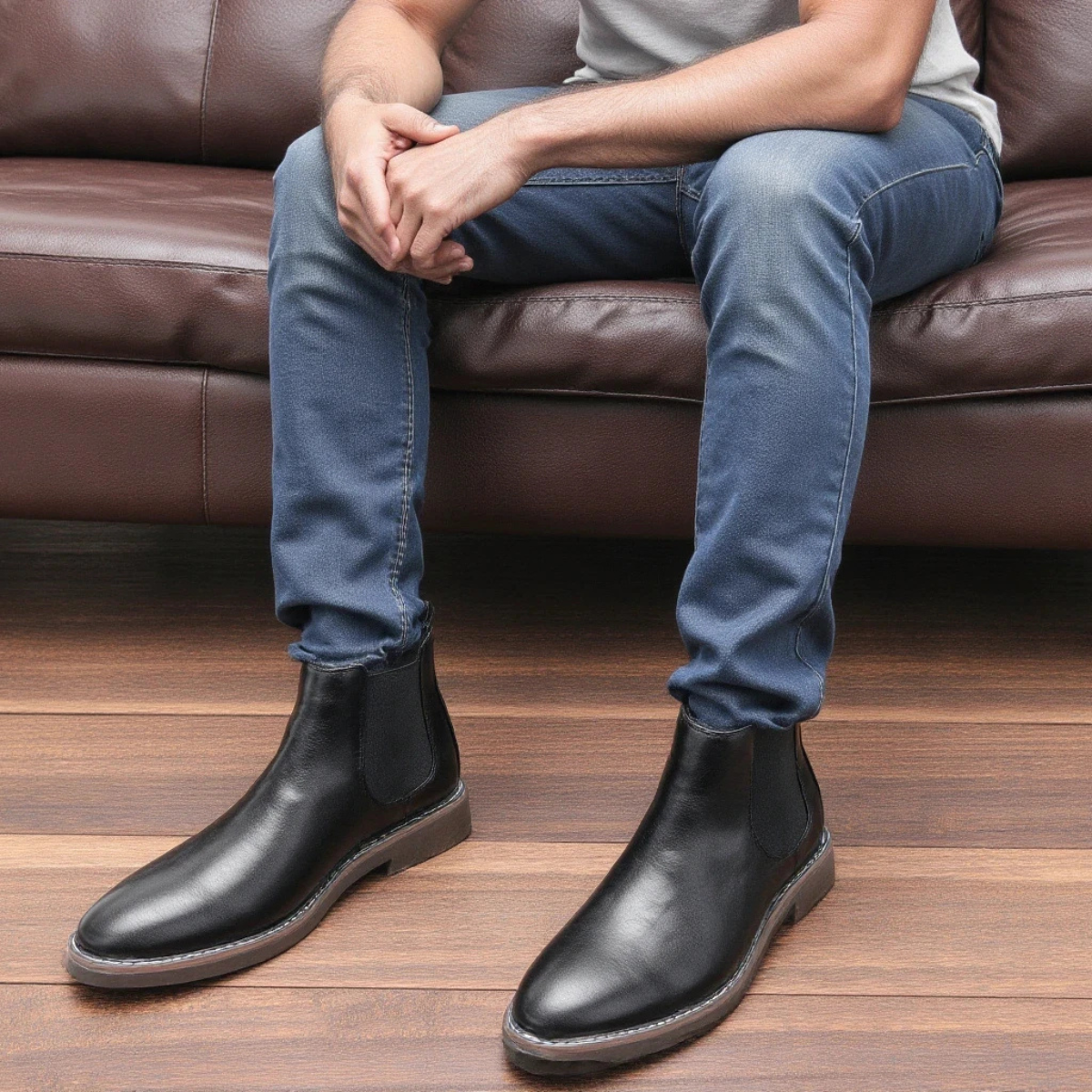 The Tavolara - Bottines Chelsea en Cuir Classiques pour Hommes
