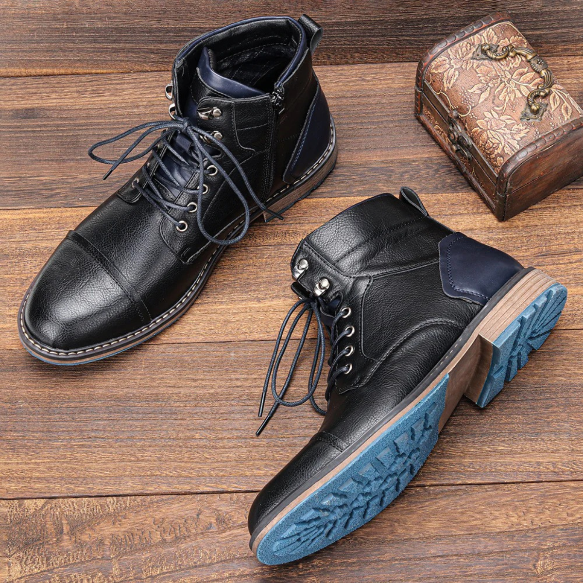 The Manchester Bottines vintage en cuir pour homme