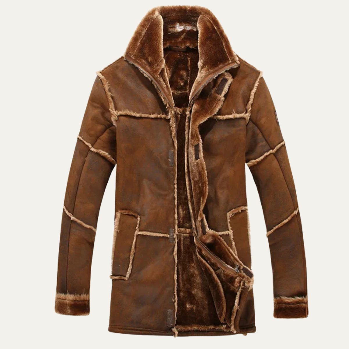 The Kingsley - Veste d'hiver en cuir de mouton et daim pour homme