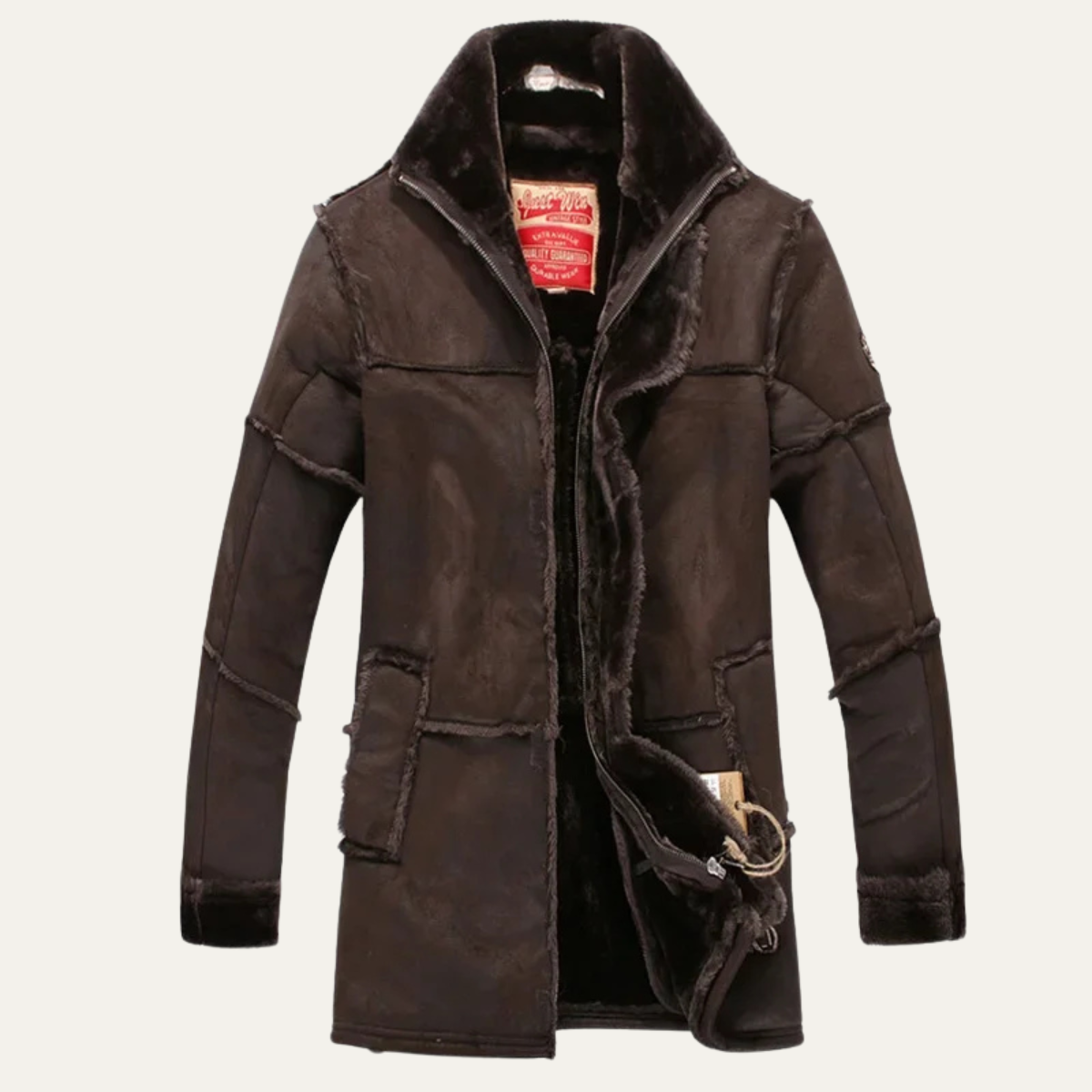 The Kingsley - Veste d'hiver en cuir de mouton et daim pour homme