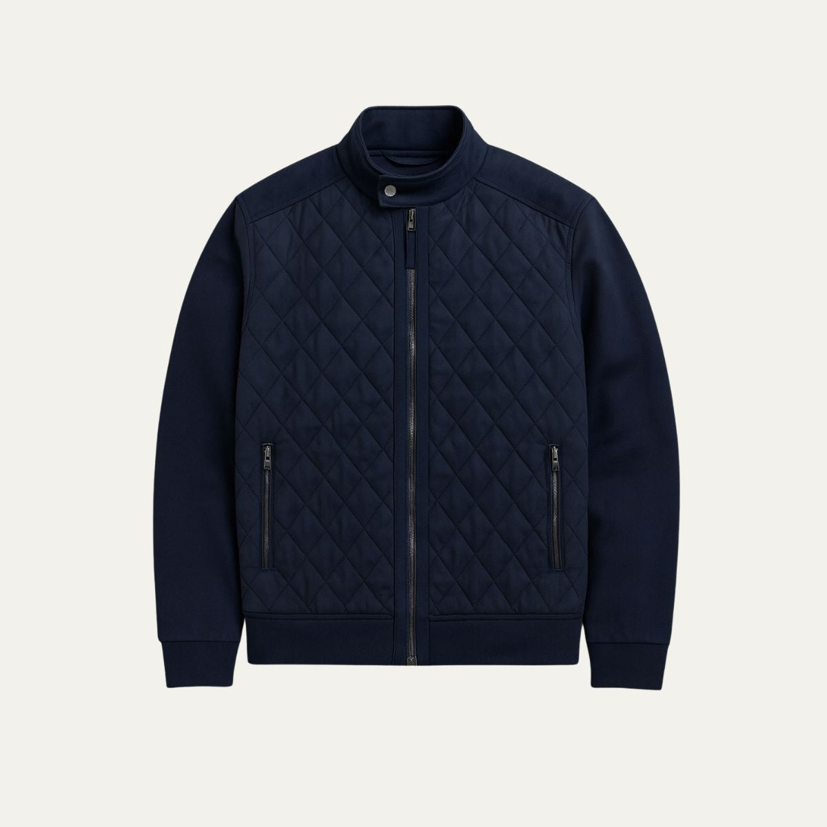 The Oxford Veste matelassée bleu marine – Manteau matelassé à losanges pour homme