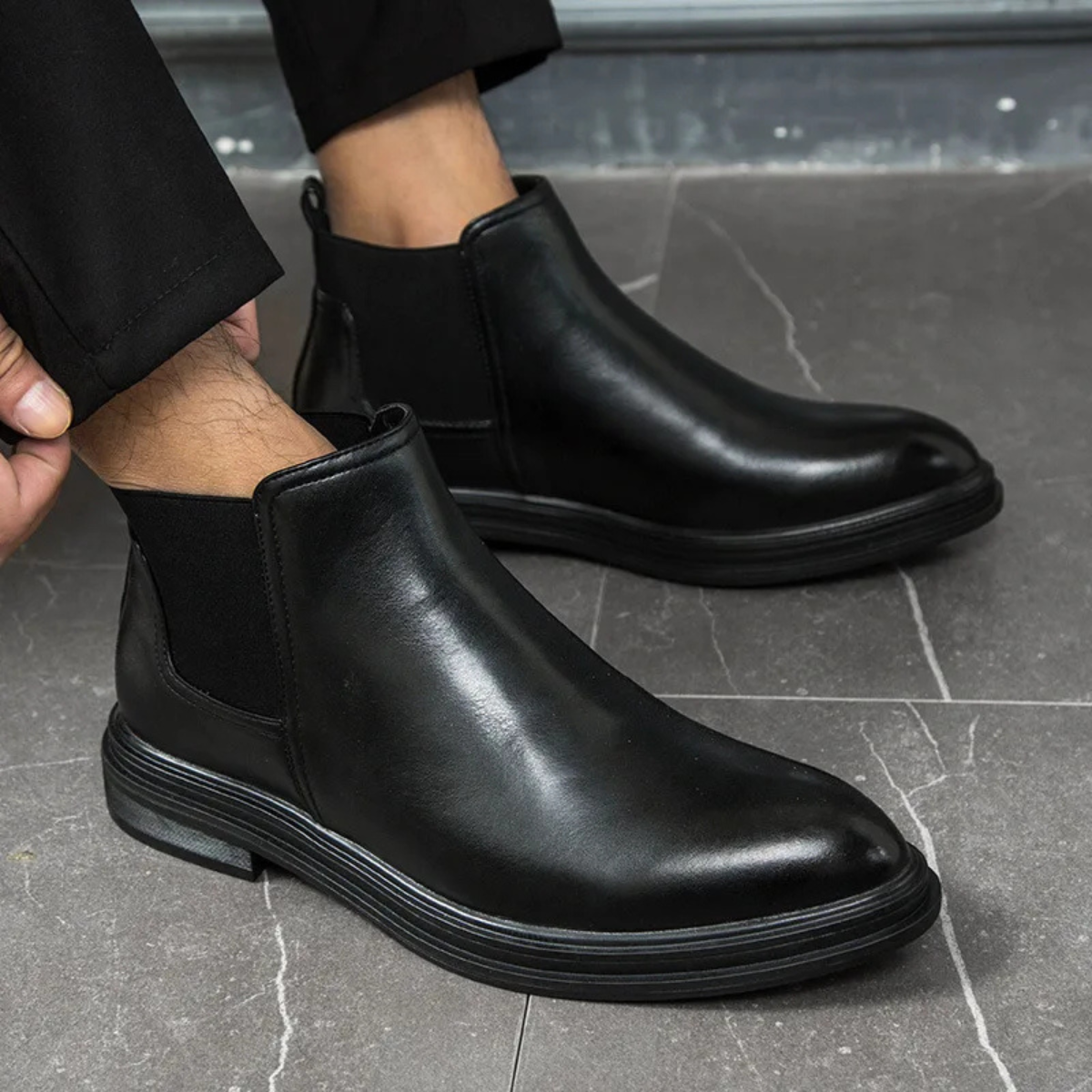 The Lezzeno - Bottes Chelsea Classiques en Cuir pour Hommes