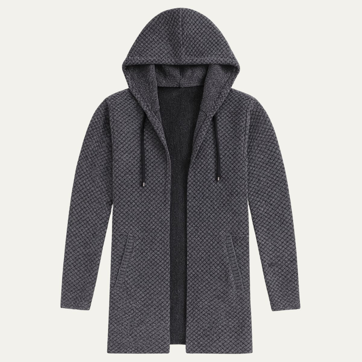The Copenhagen - Manteau long décontracté à capuche en tricot pour homme