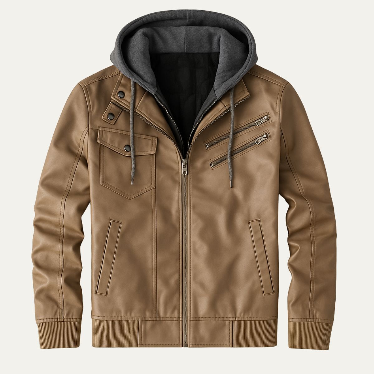 The Palermo Blouson aviateur en cuir – Modèle classique à capuche pour homme