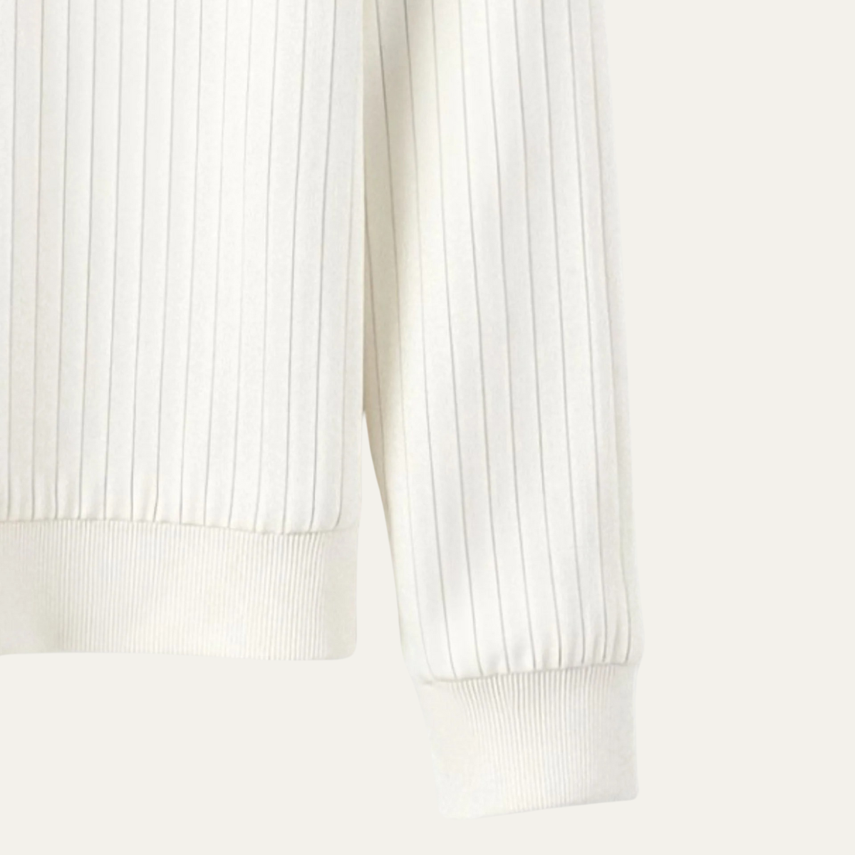 The Cookham – Pull à col rond en maille côtelée pour homme – Blanc