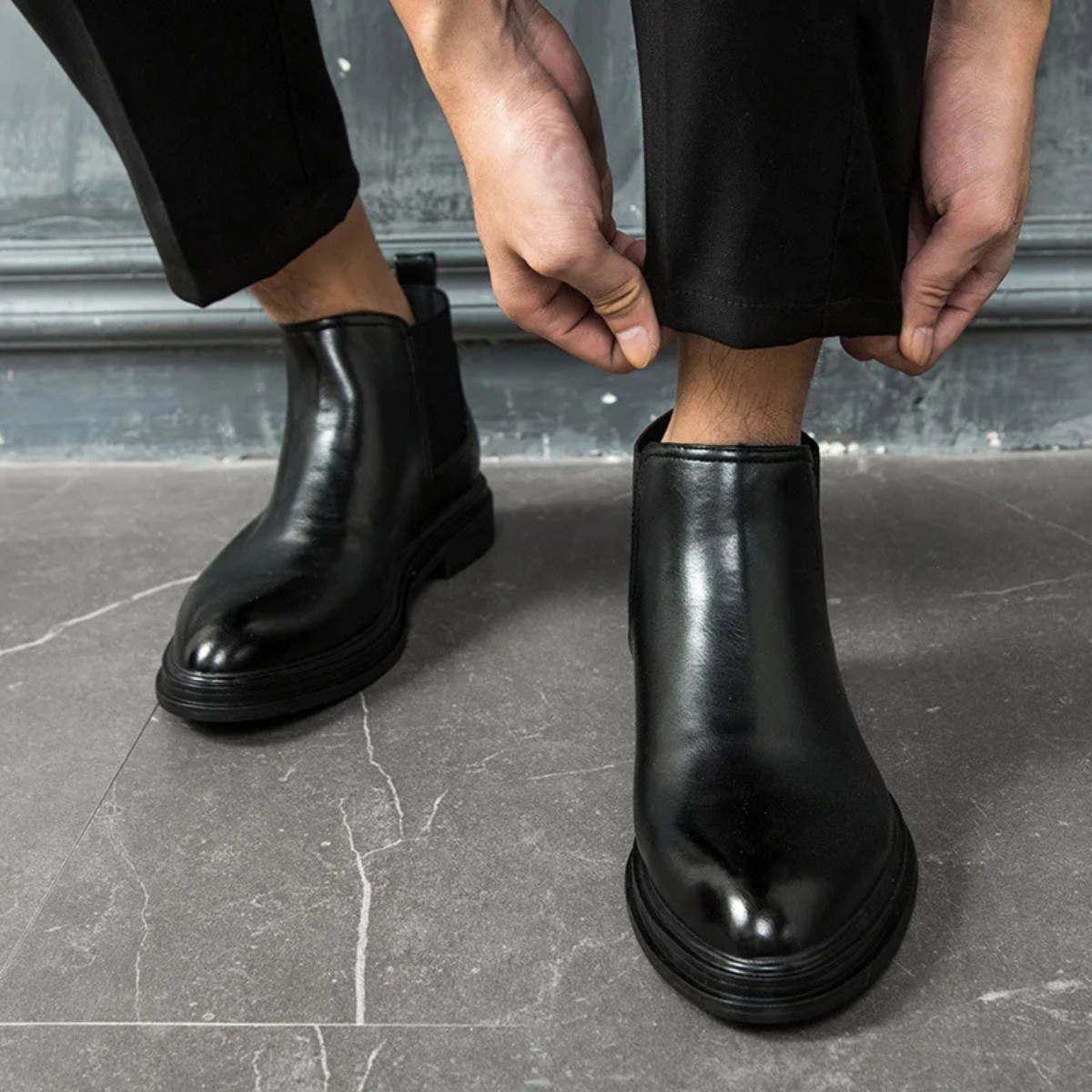 The Lezzeno - Bottes Chelsea Classiques en Cuir pour Hommes