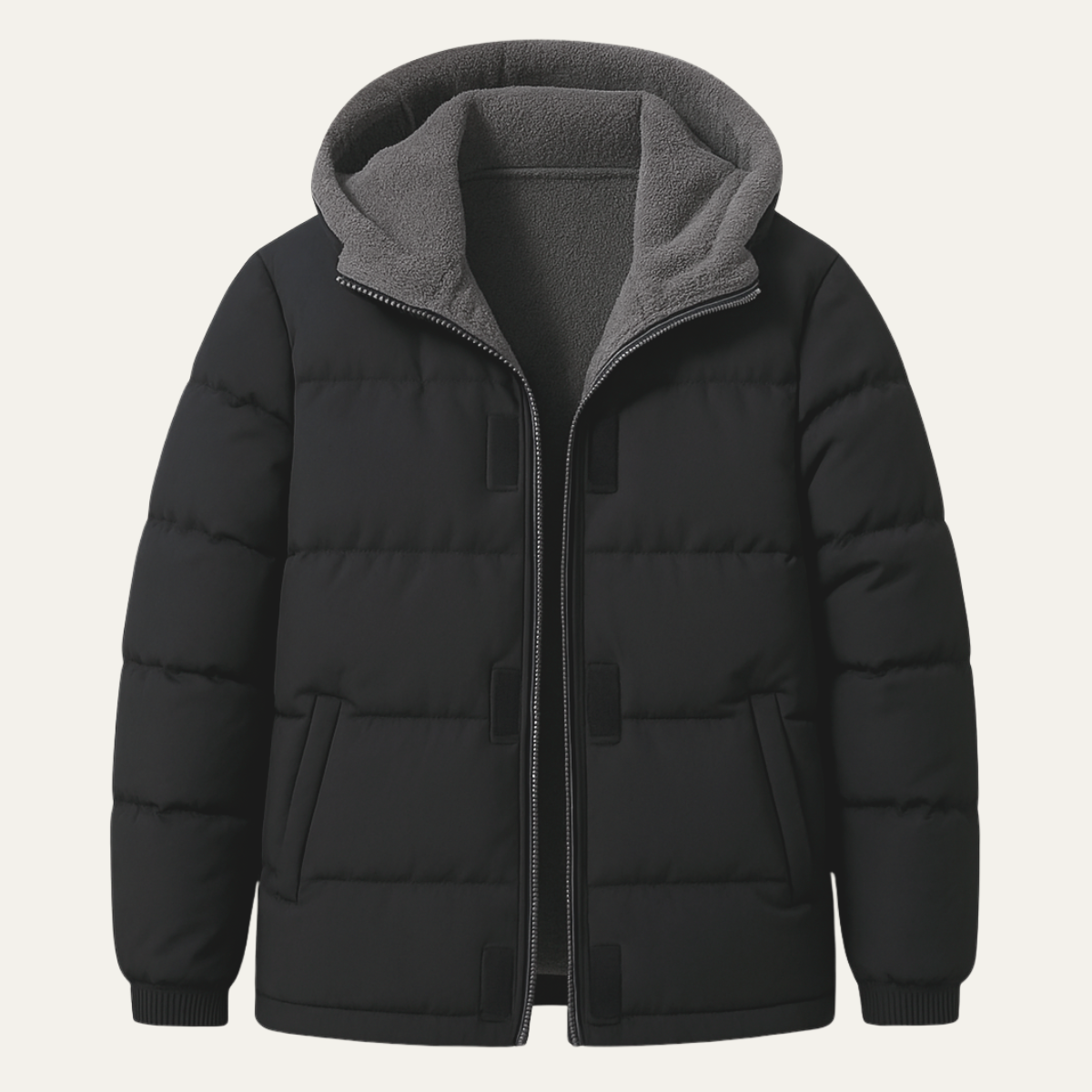The Aviemore Doudoune zippée à capuche doublée en polaire pour homme – Noire