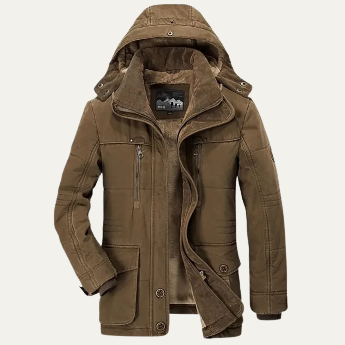 The Ashcroft - Manteau d'hiver pour homme avec capuche et doublure en polaire épaisse