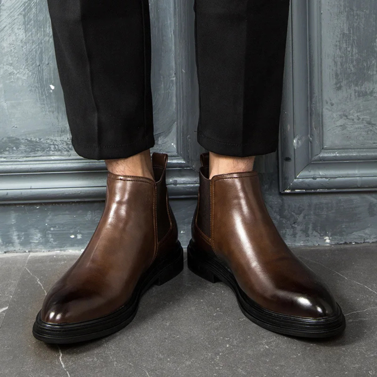 The Lezzeno - Bottes Chelsea Classiques en Cuir pour Hommes
