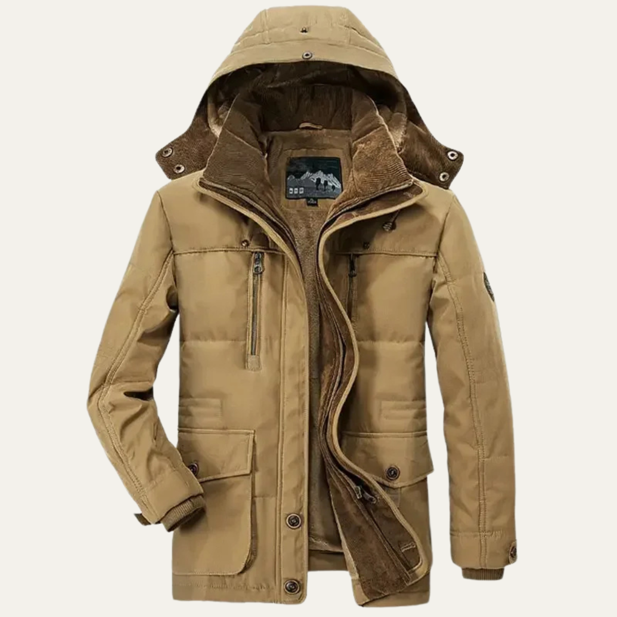 The Ashcroft - Manteau d'hiver pour homme avec capuche et doublure en polaire épaisse