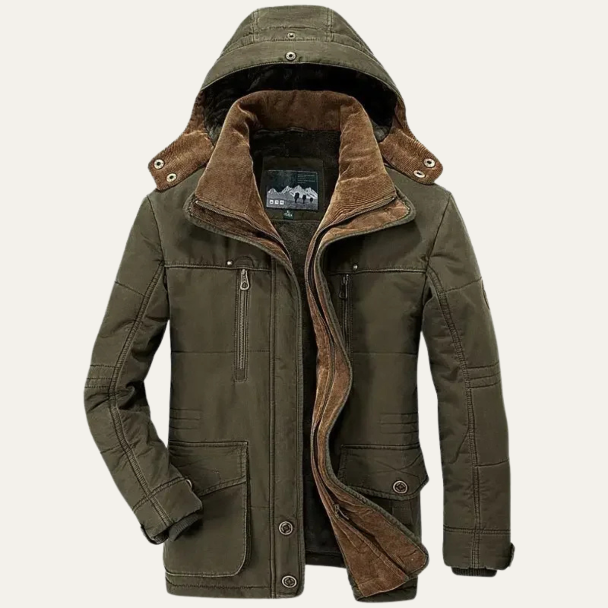 The Ashcroft - Manteau d'hiver pour homme avec capuche et doublure en polaire épaisse