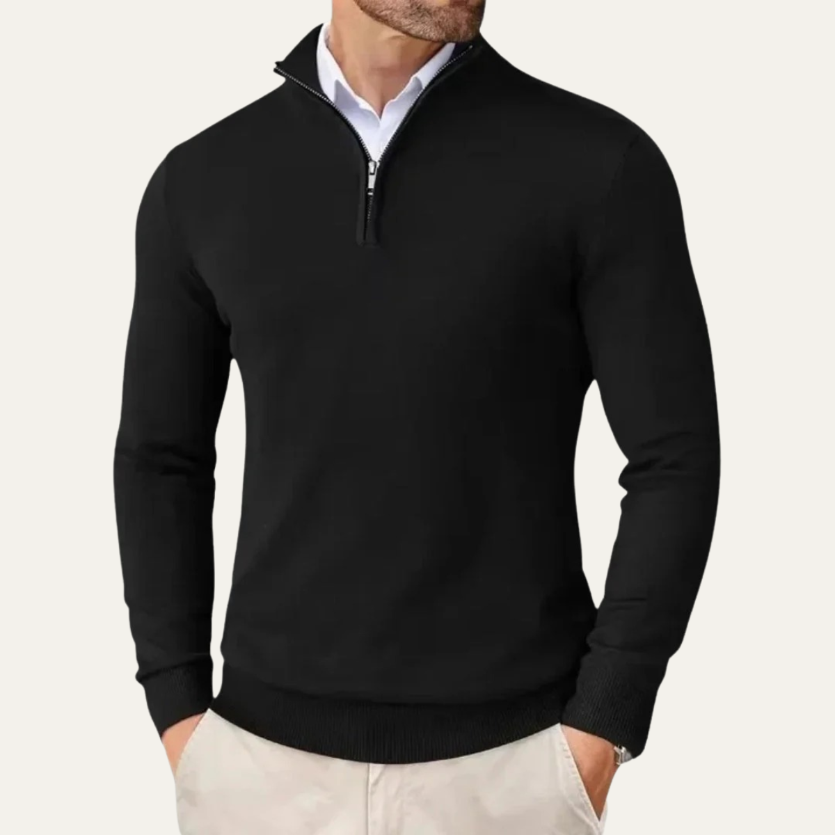 The Ballymoney - Pull en tricot à demi-zip décontracté pour homme