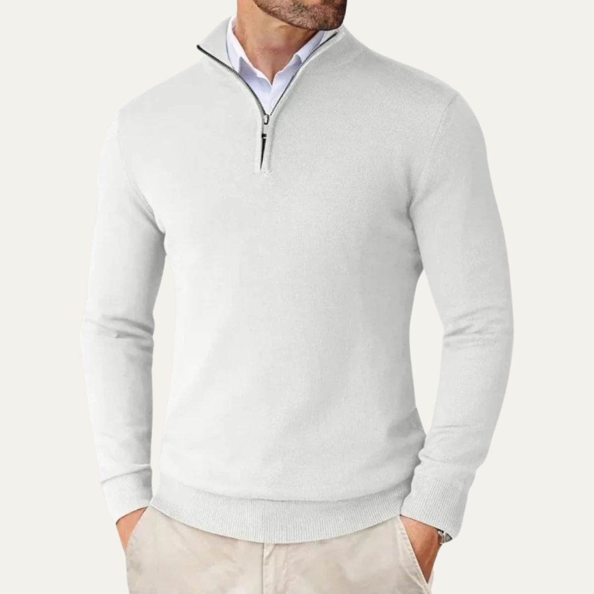 The Ballymoney - Pull en tricot à demi-zip décontracté pour homme