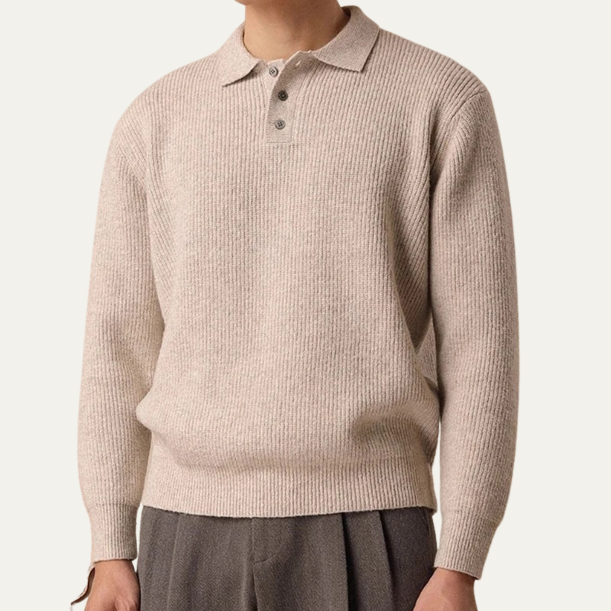 The Brecon - Polo en tricot épais pour homme automne-hiver